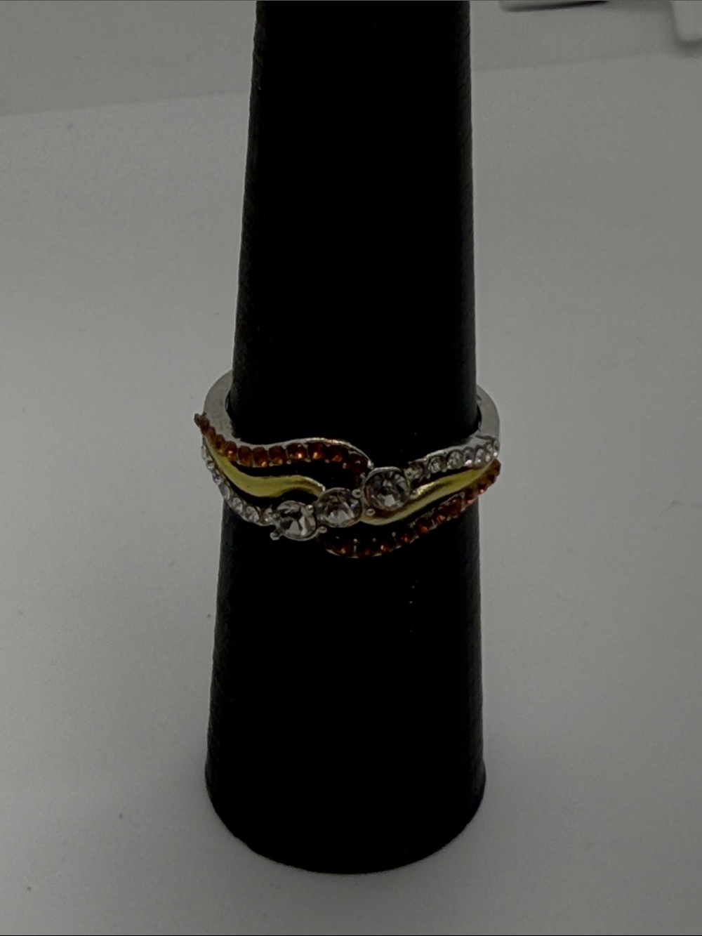 Crystal Accent Yellow and Brown Women's Fashion Ring size 10